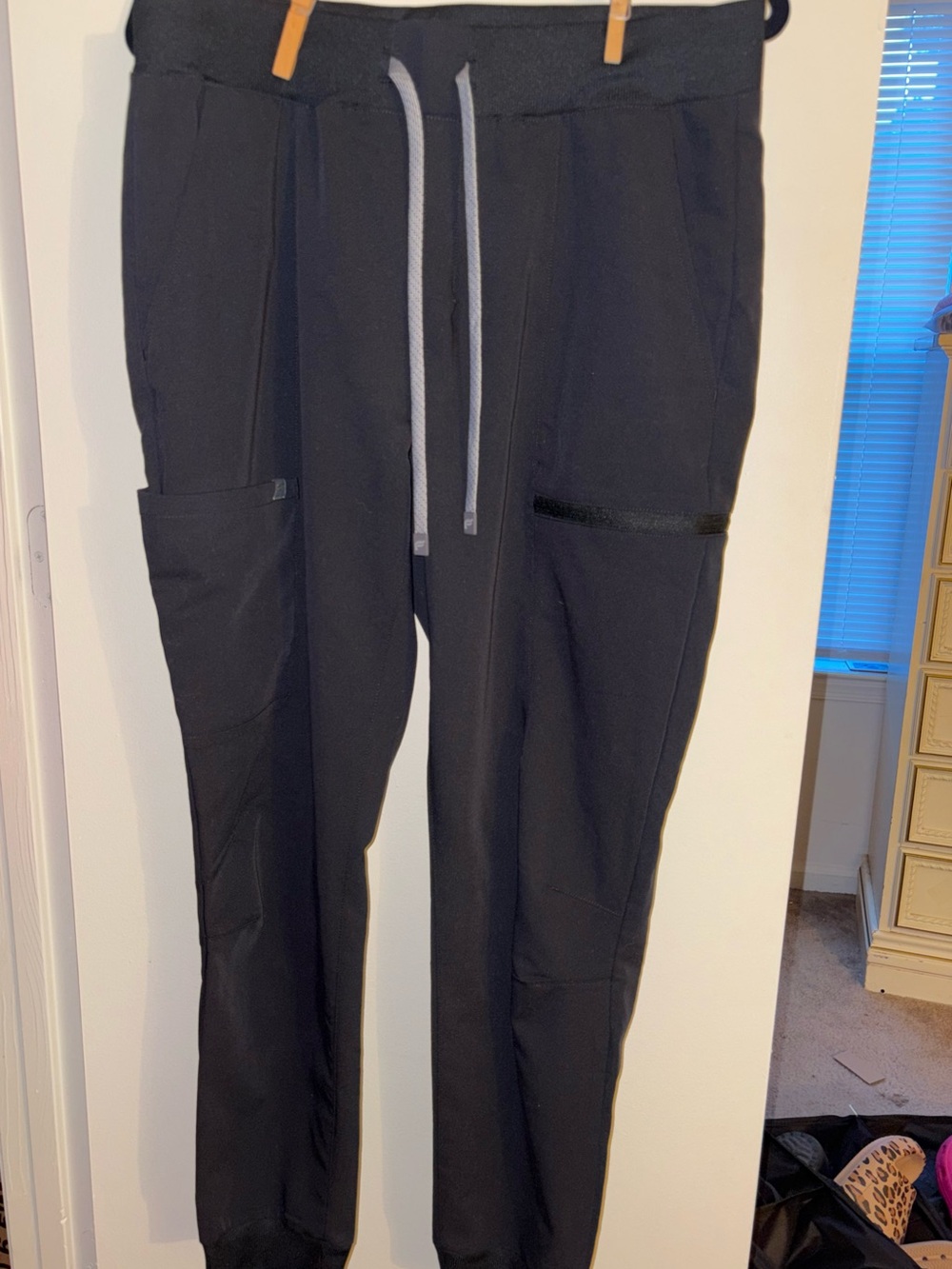 Fabletics Black Jogger Scrub Pants with Drawstring